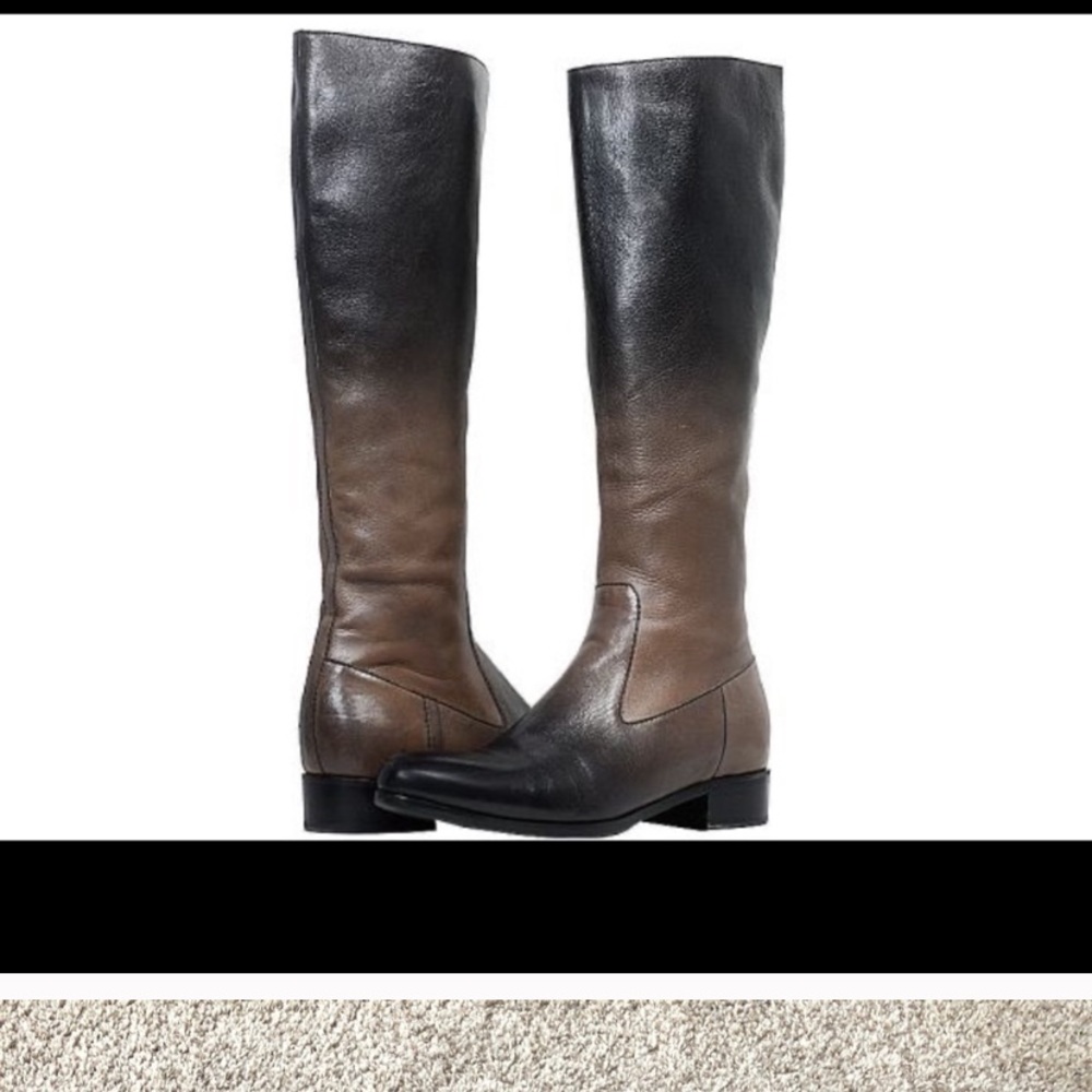 Prada Ombré Leather Zip Up Riding Boots